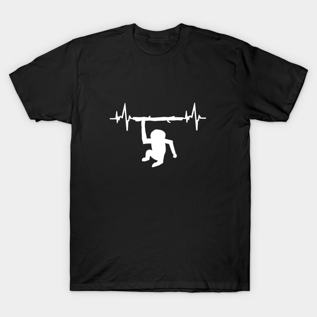 Gibbon Heartbeat ECG Animal Welfare Design Fan T-Shirt by FindYourFavouriteDesign